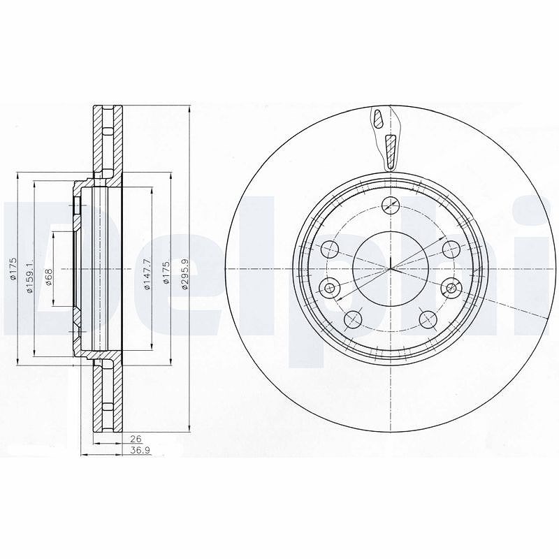 Delphi Bremsscheibe [Hersteller-Nr. BG4264] für Renault