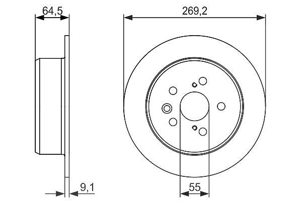Bosch Bremsscheibe [Hersteller-Nr. 0986479336] für Toyota