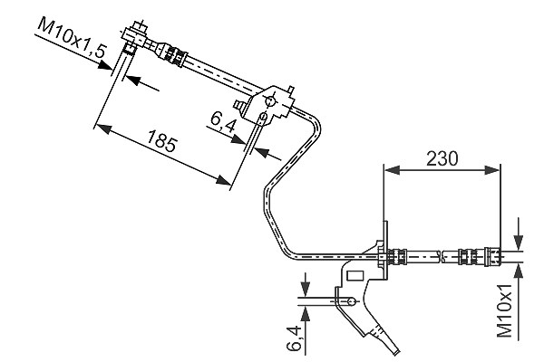 Bosch Bremsschlauch hinten rechts [Hersteller-Nr. 1987476200] für Opel, Vauxhall