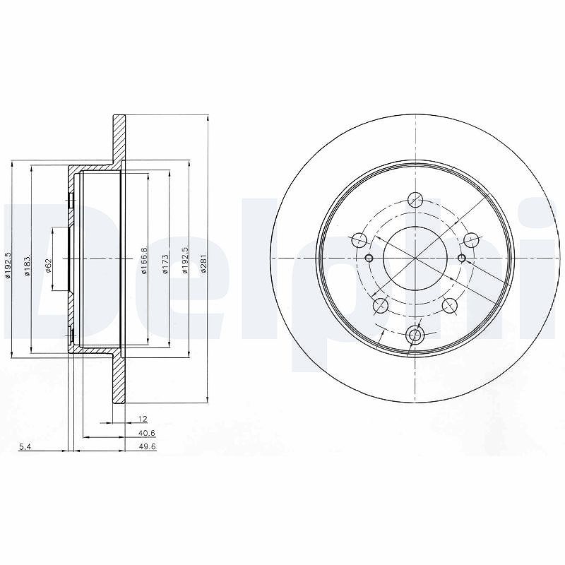 Delphi Bremsscheibe [Hersteller-Nr. BG4115] für Toyota, Lexus