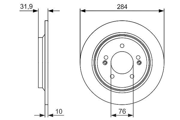 Bosch Bremsscheibe [Hersteller-Nr. 0986479V09] für Hyundai, Kia