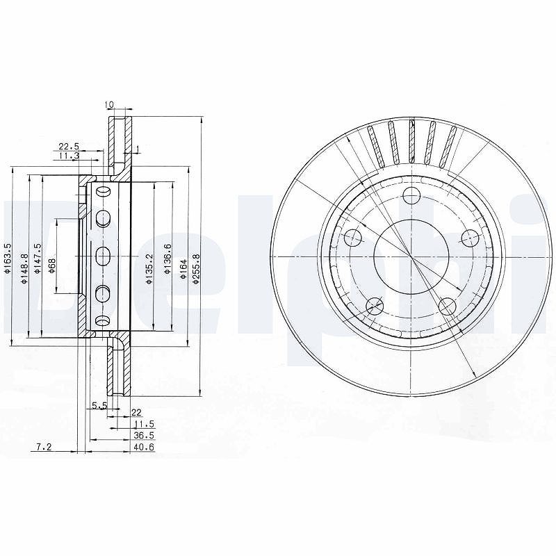 Delphi Bremsscheibe [Hersteller-Nr. BG3785] für VW, Audi