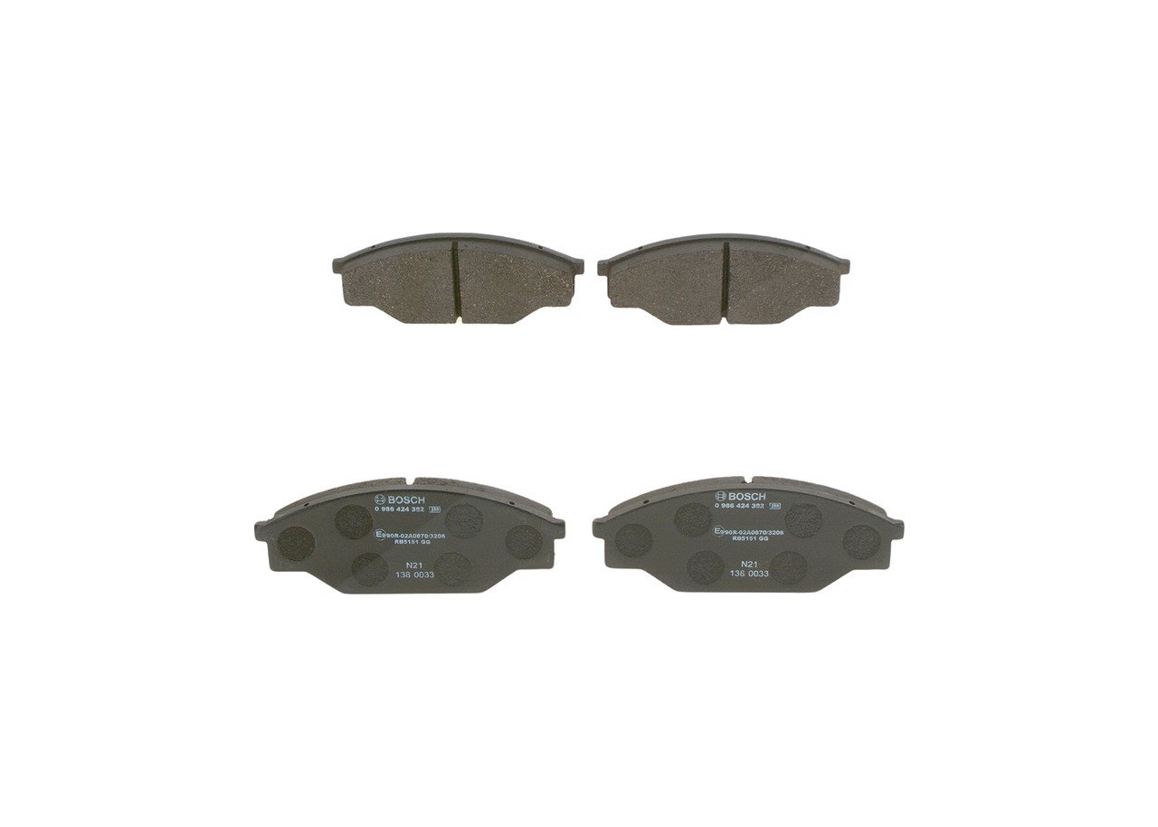 Bosch Bremsbelagsatz, Scheibenbremse [Hersteller-Nr. 0986424382] für Toyota, VW