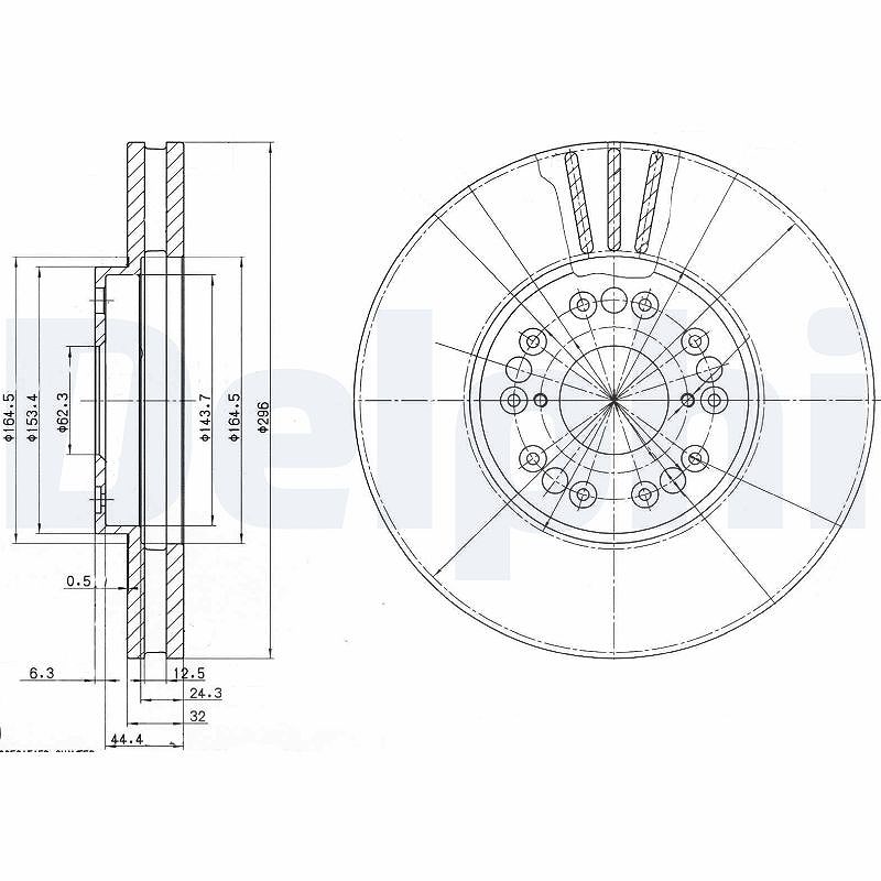 Delphi Bremsscheibe [Hersteller-Nr. BG2829] für Toyota, Lexus