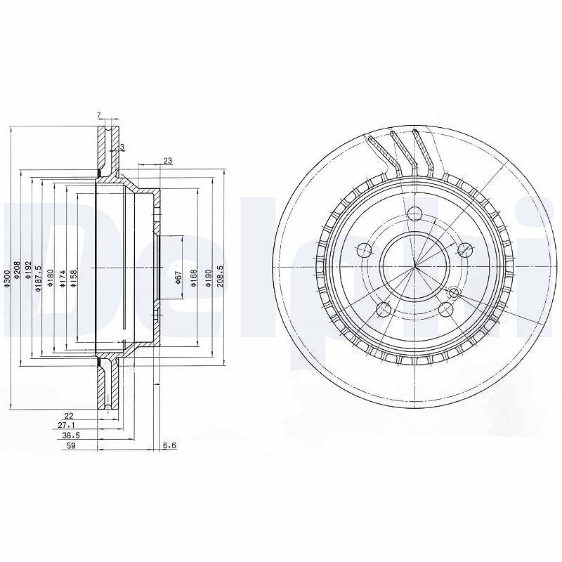 Delphi Bremsscheibe [Hersteller-Nr. BG3758] für Mercedes-Benz