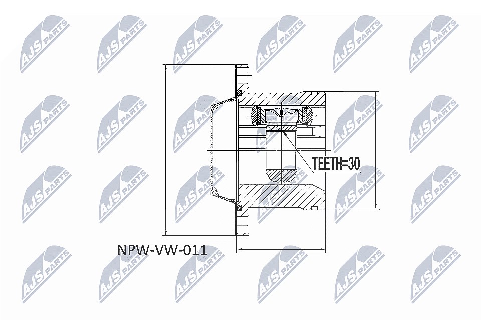 Nty Gelenksatz, Antriebswelle [Hersteller-Nr. NPW-WW-011] für Audi, VW, Seat, Skoda