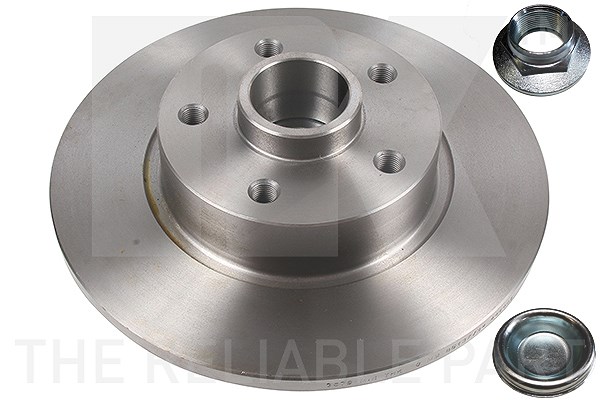 Nk 1x Bremsscheibe Hinterachse Voll [Hersteller-Nr. 203679] für Vauxhall, Opel, Nissan, Fiat, Renault