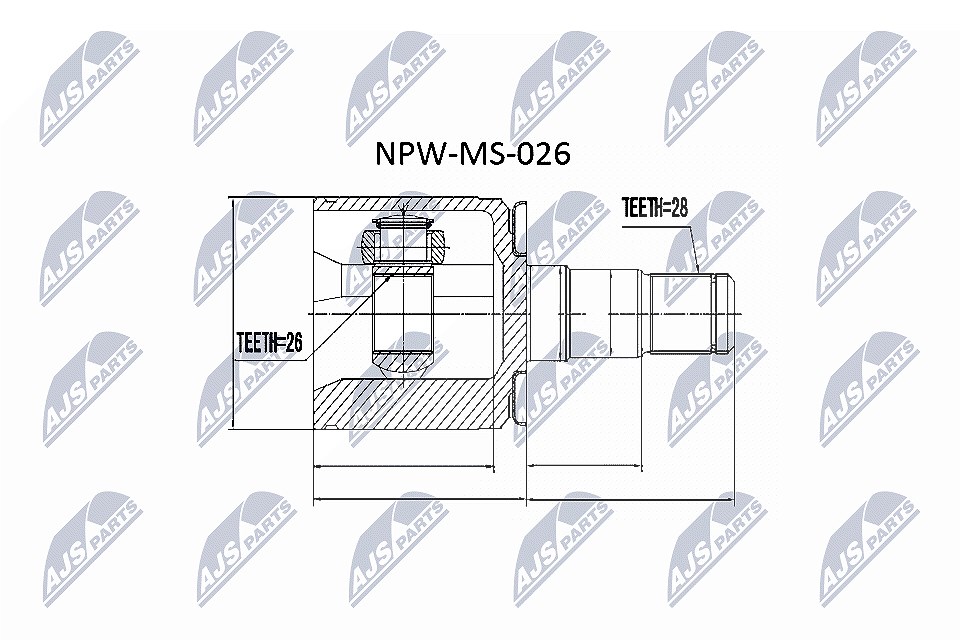 Nty Gelenksatz, Antriebswelle [Hersteller-Nr. NPW-MS-026] für Mitsubishi