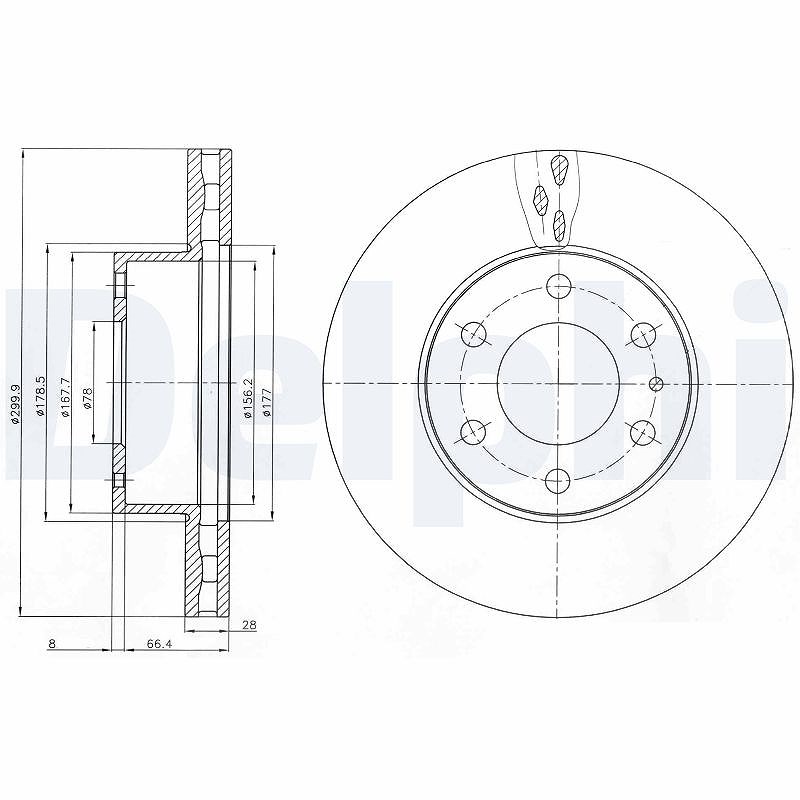 Delphi Bremsscheibe [Hersteller-Nr. BG4100] für Iveco