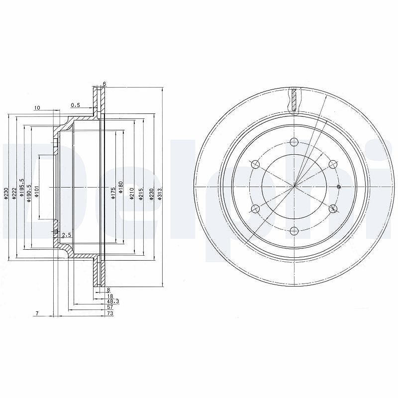Delphi Bremsscheibe [Hersteller-Nr. BG3353] für Opel, Vauxhall, Isuzu