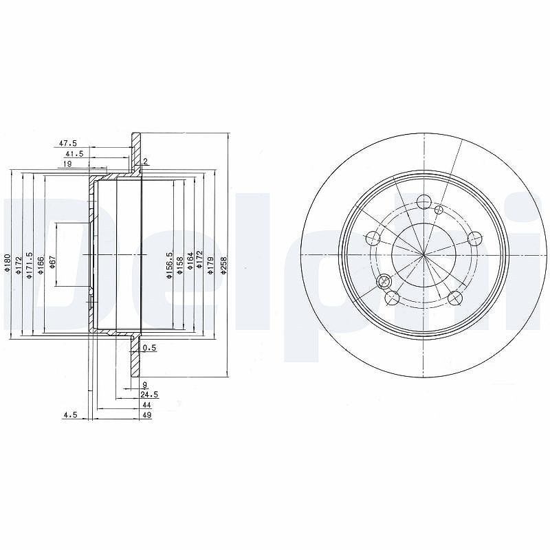 Delphi Bremsscheibe [Hersteller-Nr. BG2291] für Mercedes-Benz
