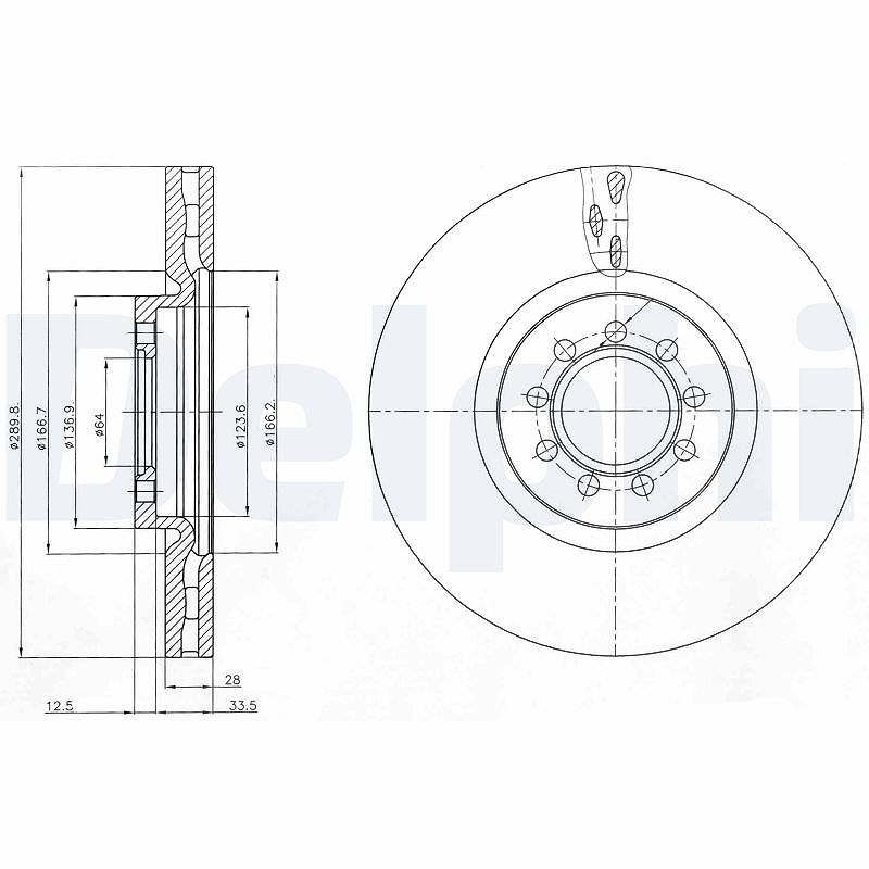 Delphi Bremsscheibe [Hersteller-Nr. BG4101] für Iveco