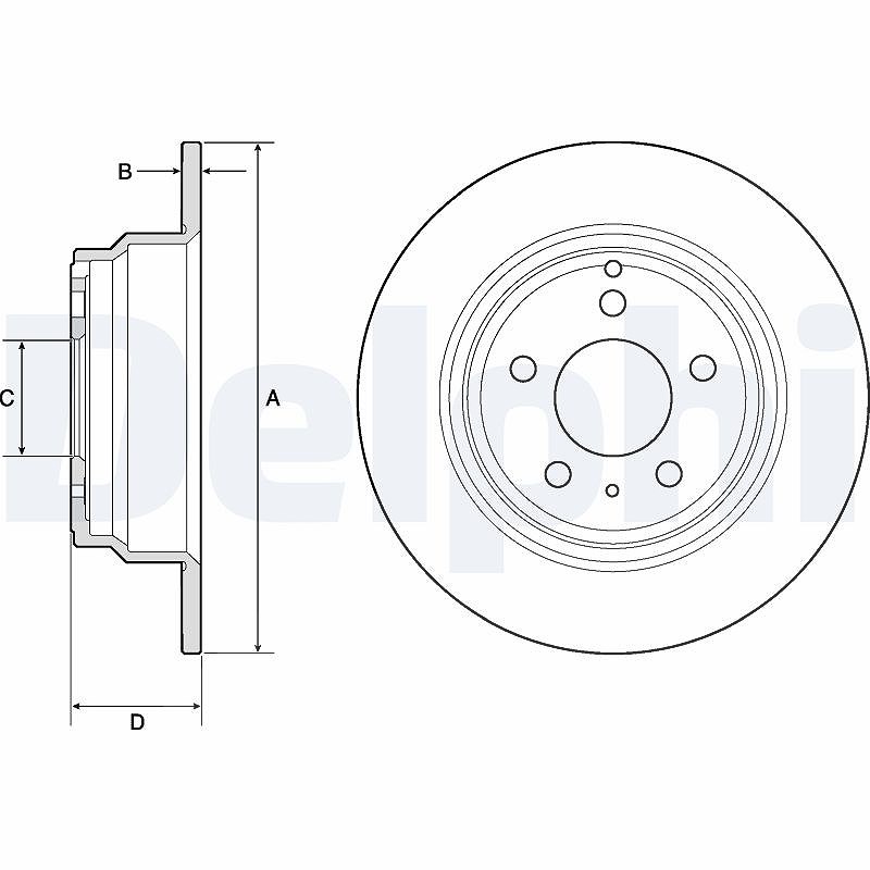 Delphi Bremsscheibe [Hersteller-Nr. BG2842] für Volvo