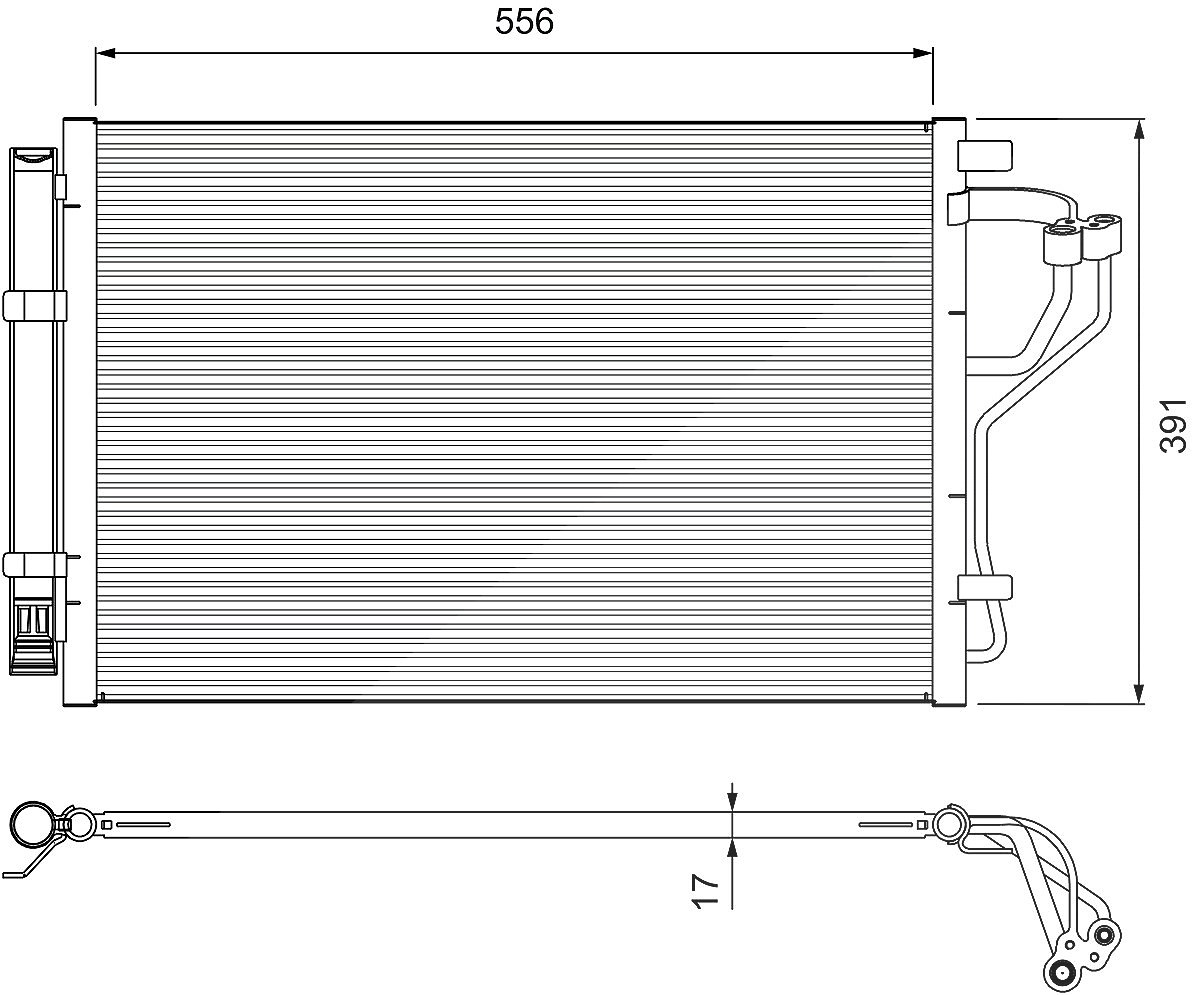 Valeo Kondensator, Klimaanlage [Hersteller-Nr. 814394] für Hyundai, Kia