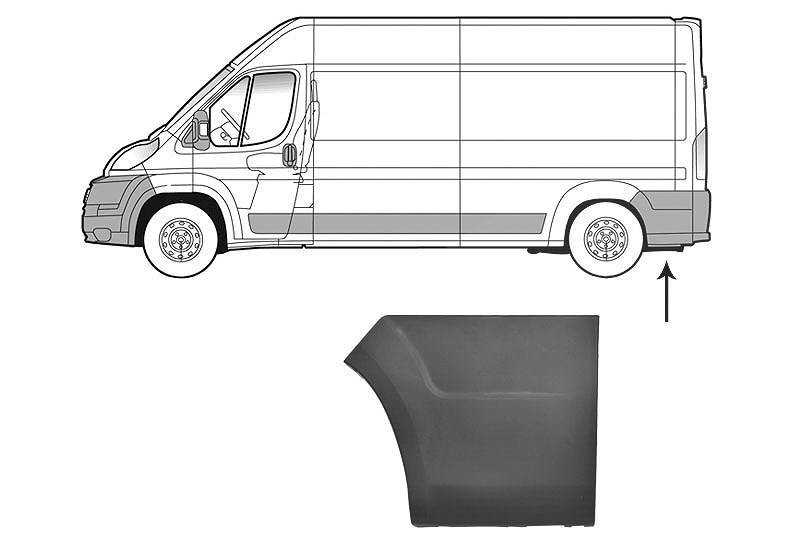Van Wezel Zier-/Schutzleiste, Seitenwand [Hersteller-Nr. 0983409] für Peugeot, Citroën, Fiat, Opel