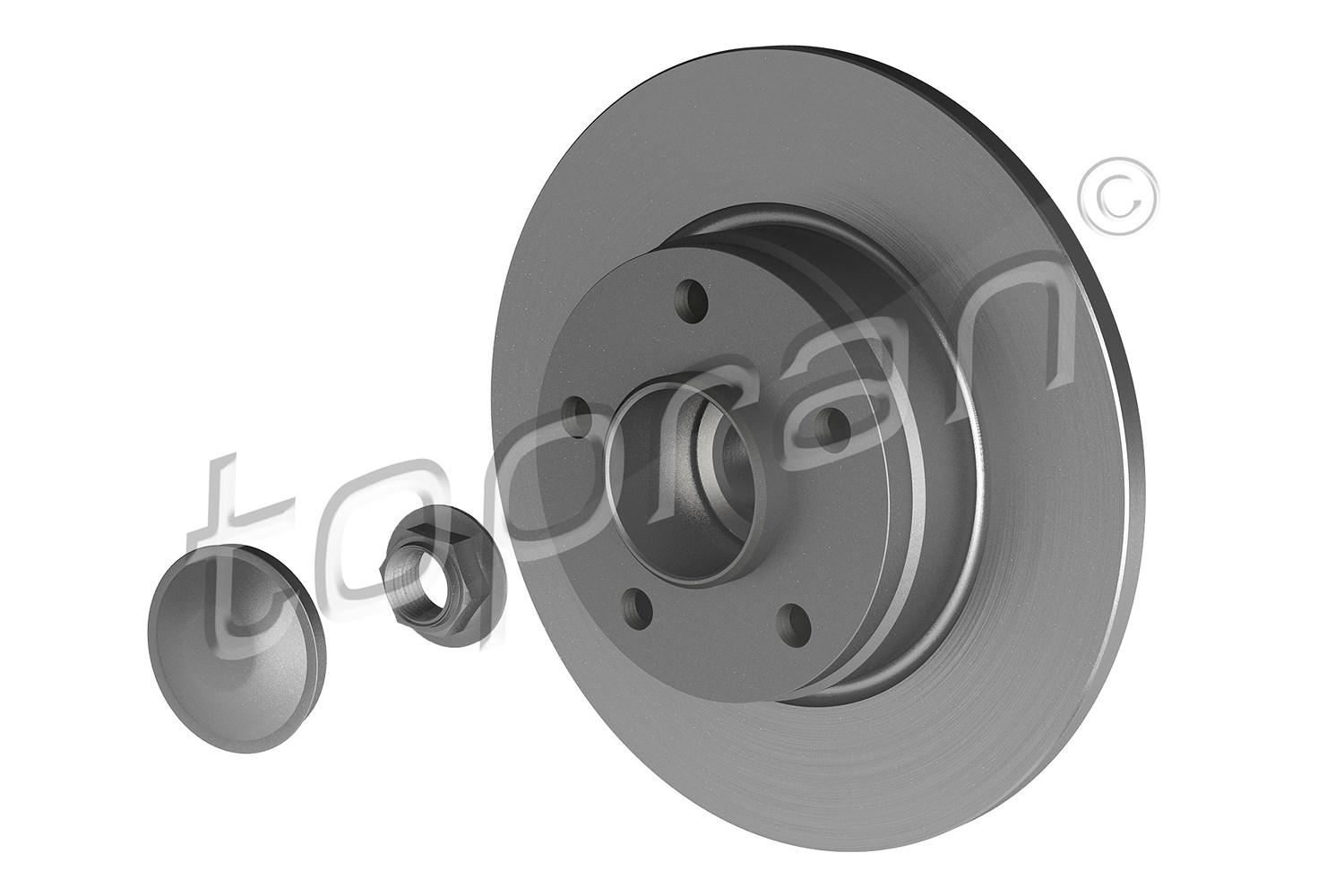 Topran 1x Bremsscheibe Hinterachse Voll + Radlager [Hersteller-Nr. 207072] für Vauxhall, Renault, Opel, Nissan