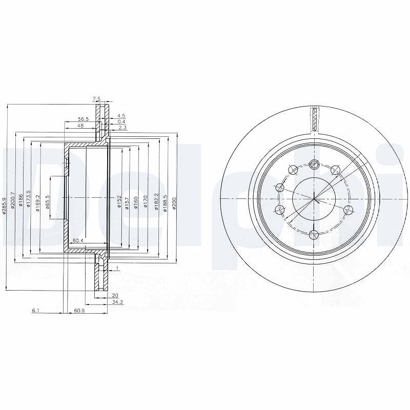 Delphi Bremsscheibe [Hersteller-Nr. BG4043] für Opel, Vauxhall