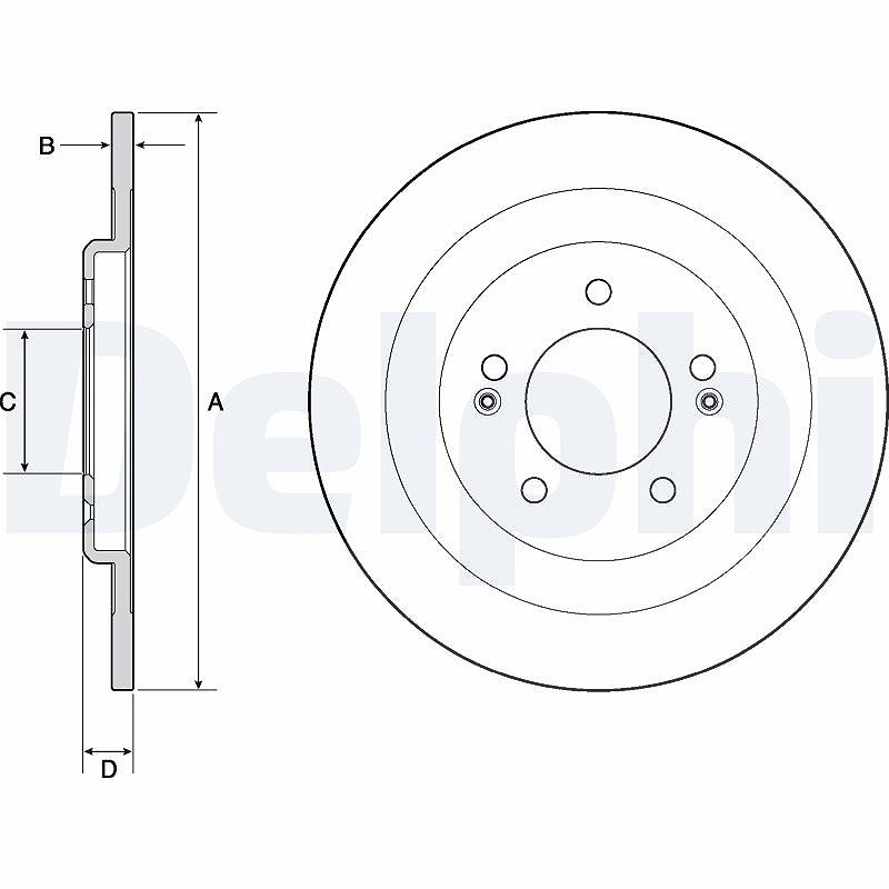 Delphi Bremsscheibe [Hersteller-Nr. BG4688C] für Hyundai