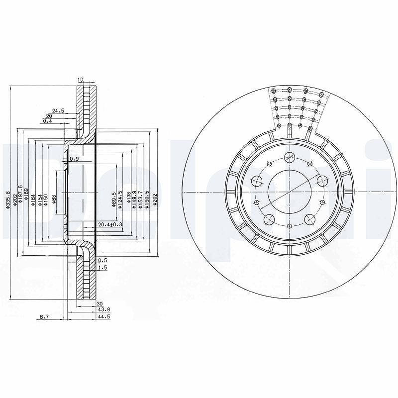 Delphi Bremsscheibe [Hersteller-Nr. BG9783C] für Volvo