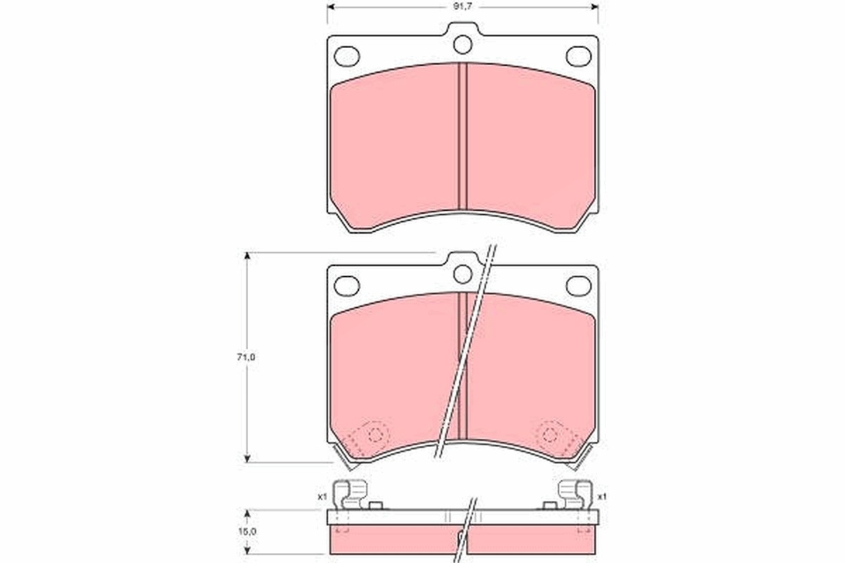 Trw Bremsbelagsatz, Scheibenbremse [Hersteller-Nr. GDB1029] für Mazda, Ford Usa