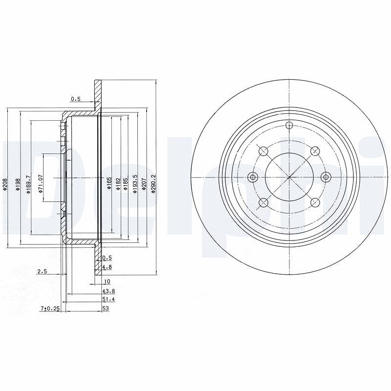 Delphi Bremsscheibe [Hersteller-Nr. BG2873] für Peugeot