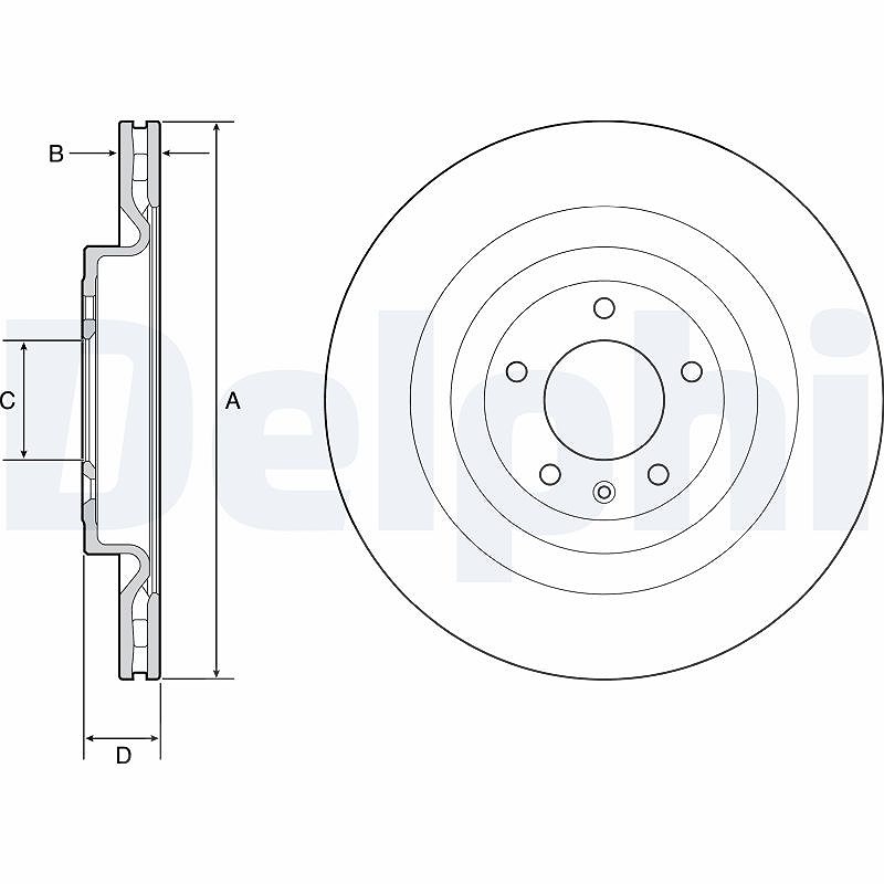 Delphi Bremsscheibe [Hersteller-Nr. BG9126C] für Land Rover