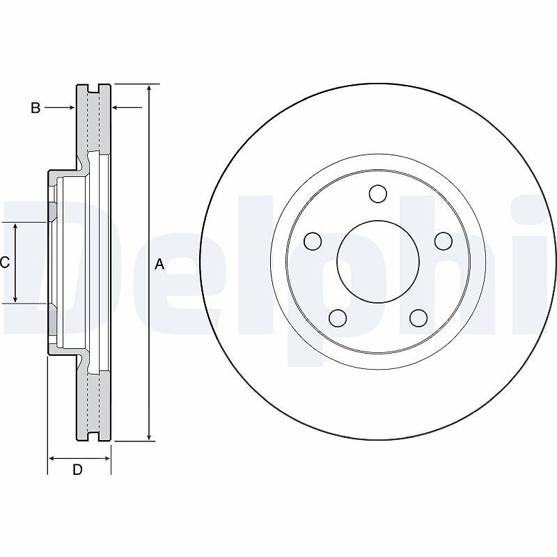 Delphi Bremsscheibe [Hersteller-Nr. BG4562C] für Mazda