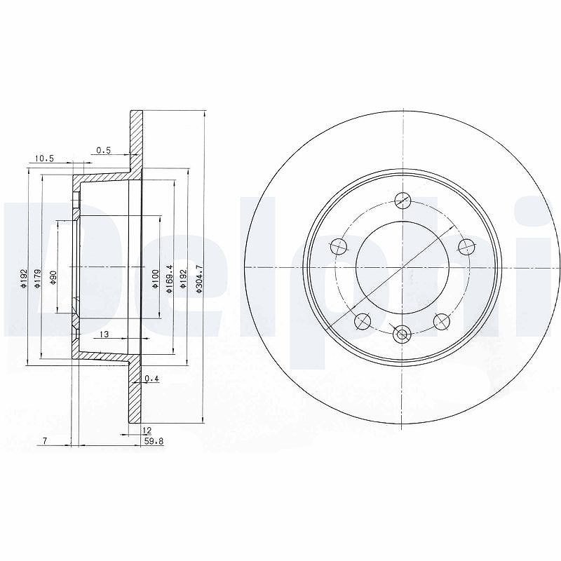 Delphi Bremsscheibe [Hersteller-Nr. BG3681] für Opel, Renault, Vauxhall, Nissan