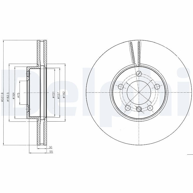 Delphi Bremsscheibe [Hersteller-Nr. BG9061] für BMW