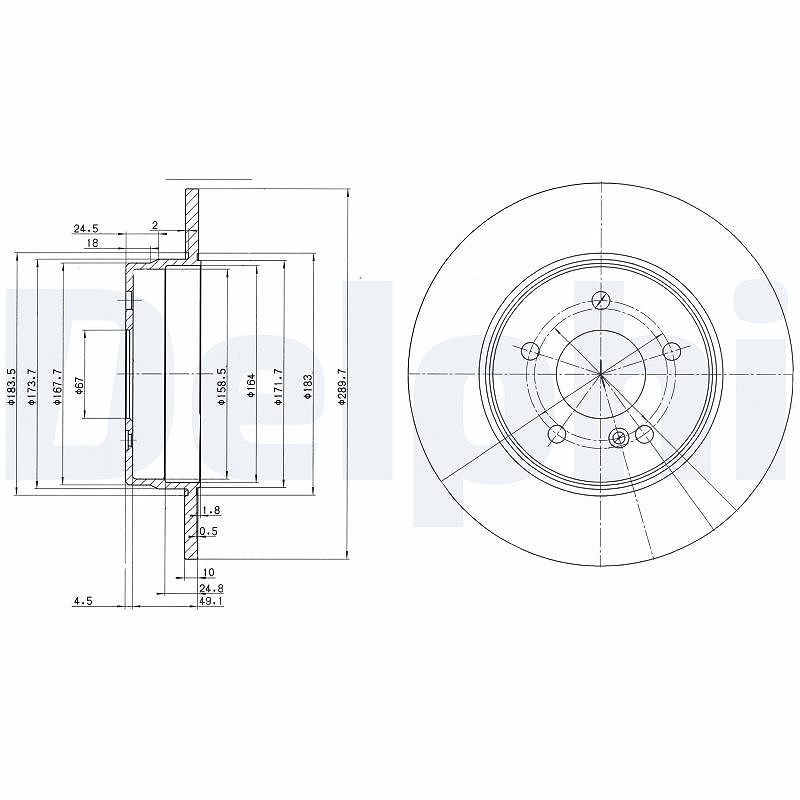 Delphi Bremsscheibe [Hersteller-Nr. BG3239C] für Mercedes-Benz