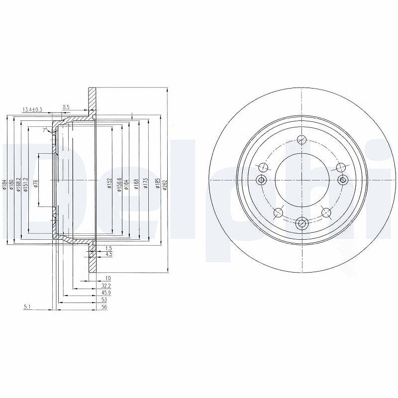 Delphi Bremsscheibe [Hersteller-Nr. BG4082C] für Kia, Hyundai