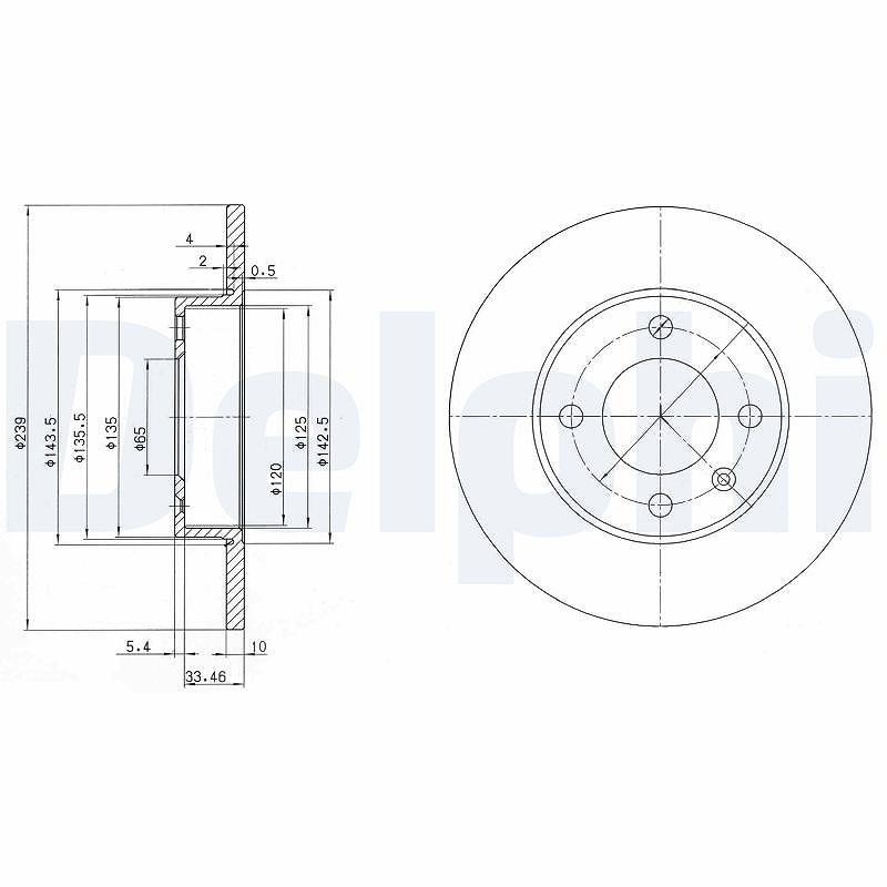 Delphi Bremsscheibe [Hersteller-Nr. BG2117] für VW, Seat, Audi