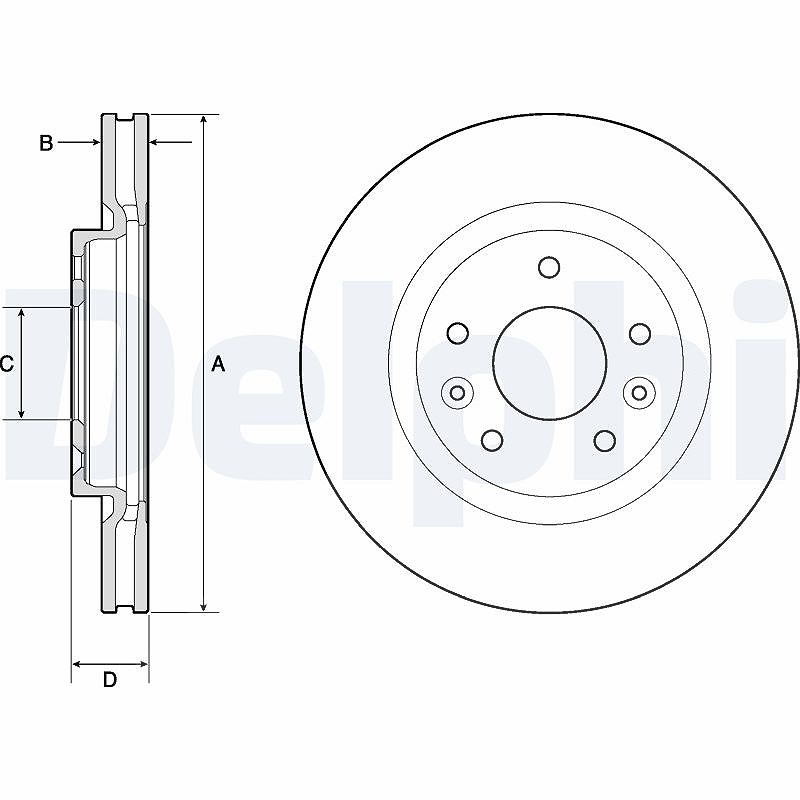 Delphi Bremsscheibe [Hersteller-Nr. BG4770C] für Renault, Nissan