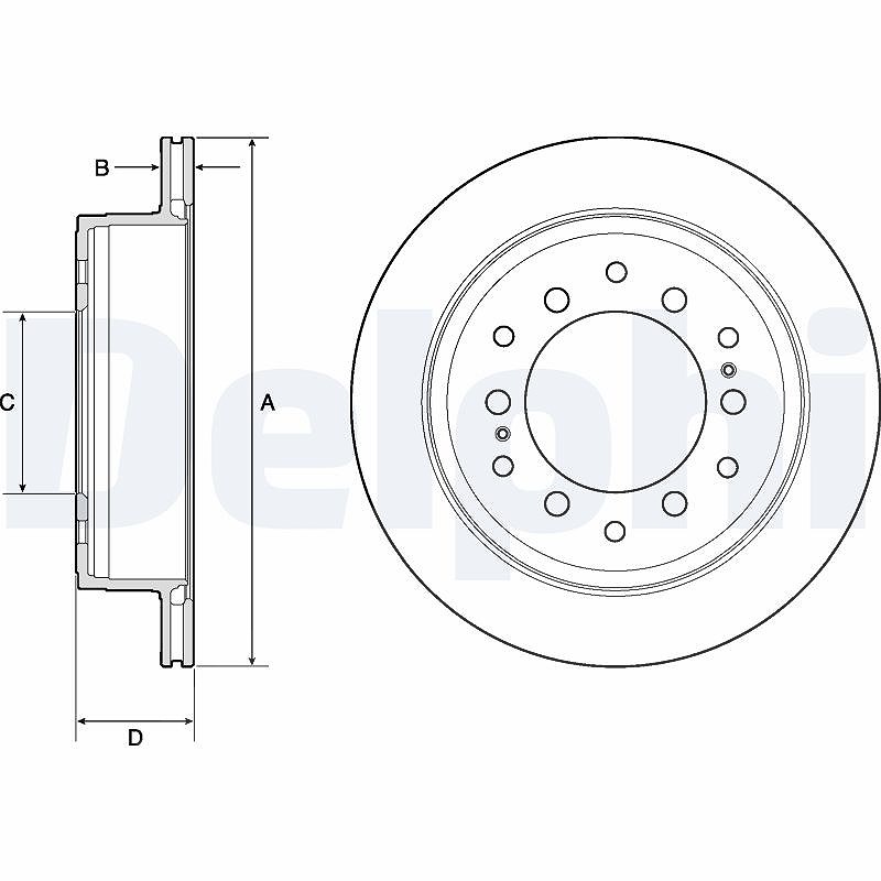 Delphi Bremsscheibe [Hersteller-Nr. BG4747C] für Toyota, Lexus