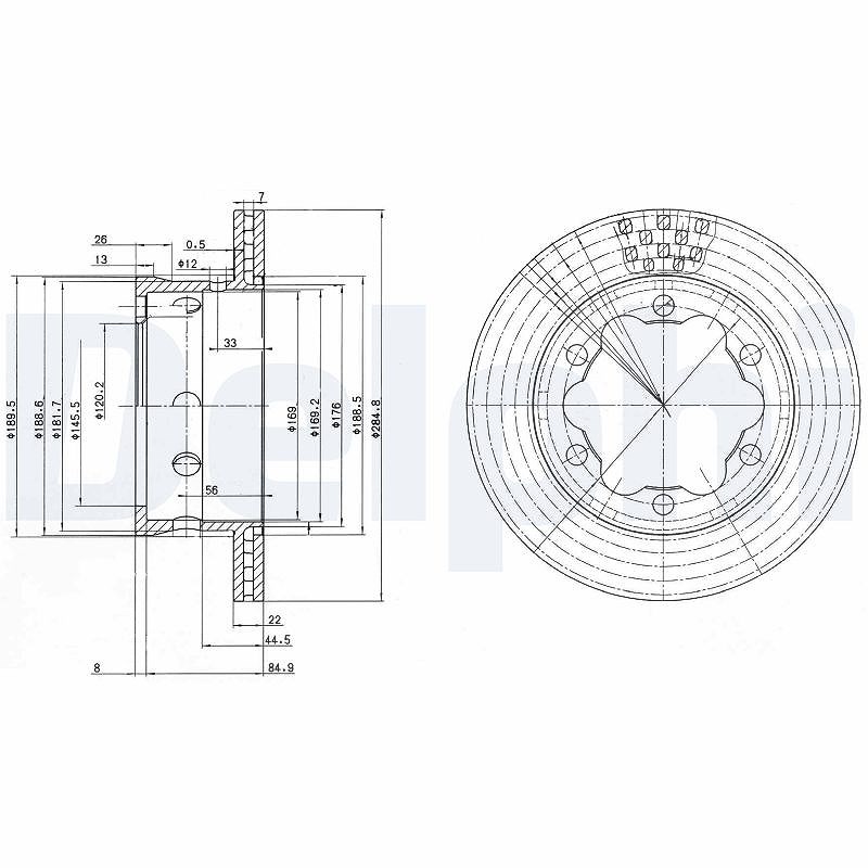 Delphi Bremsscheibe [Hersteller-Nr. BG3399] für Mercedes-Benz, VW