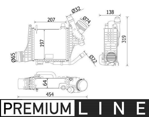 Mahle Ladeluftkühler [Hersteller-Nr. CI541000P] für Mercedes-Benz