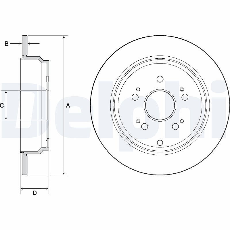 Delphi Bremsscheibe [Hersteller-Nr. BG4694C] für Honda