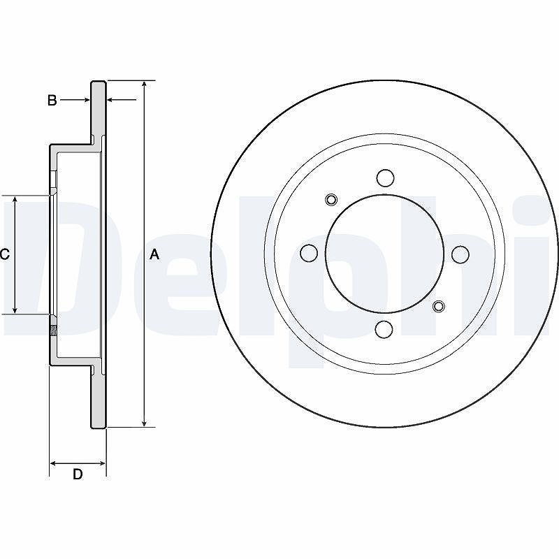 Delphi Bremsscheibe [Hersteller-Nr. BG3203] für Mitsubishi, Volvo, Proton