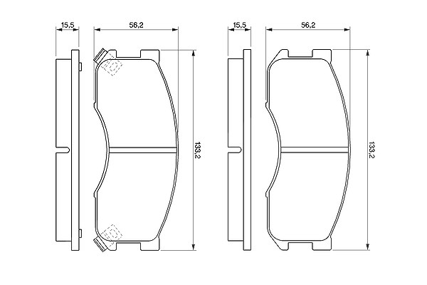 Bosch Bremsbelagsatz, Scheibenbremse [Hersteller-Nr. 0986424202] für Mazda