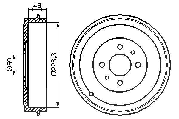 Bosch Bremstrommel [Hersteller-Nr. 0986477088] für Alfa Romeo, Lancia, Fiat