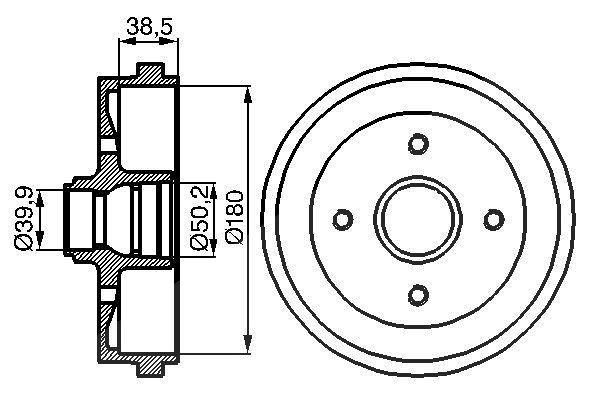 Bosch Bremstrommel [Hersteller-Nr. 0986477002] für Audi, Seat, VW