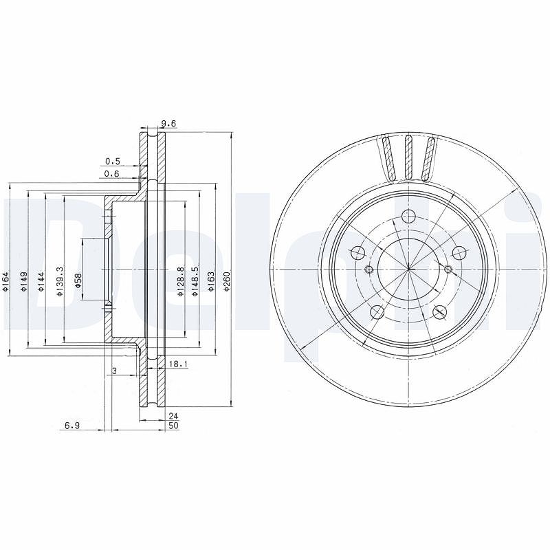 Delphi Bremsscheibe [Hersteller-Nr. BG2767] für Subaru