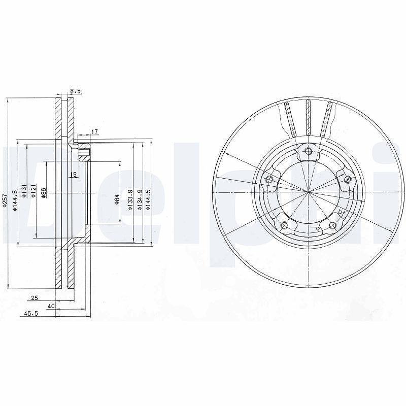 Delphi Bremsscheibe [Hersteller-Nr. BG2423] für Toyota, VW
