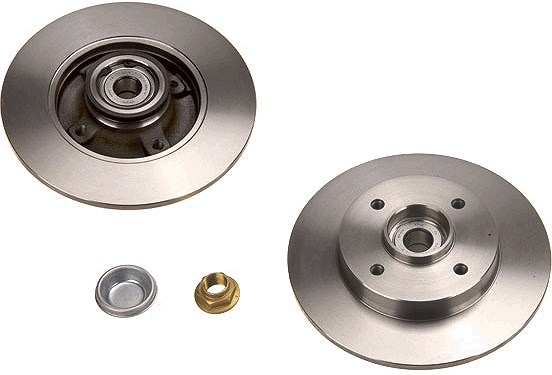 Trw 1x Bremsscheibe Hinterachse Voll+Radlager+ABS [Hersteller-Nr. DF4452BS] für Citroën, Peugeot