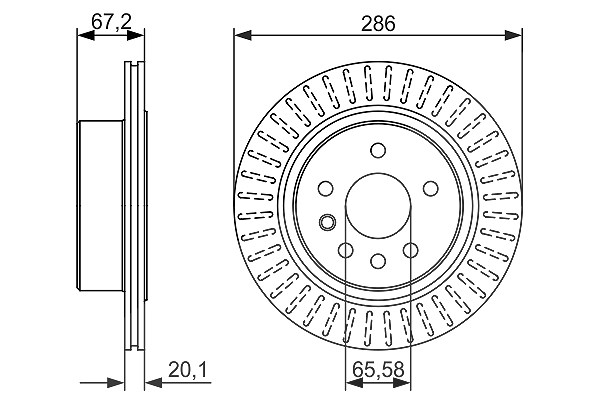 Bosch Bremsscheibe [Hersteller-Nr. 0986479394] für Opel, Vauxhall