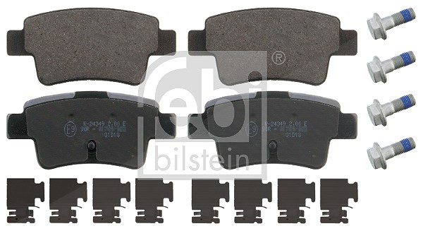 Febi Bilstein Bremsbeläge hinten (Satz) [Hersteller-Nr. 16880] für Vauxhall, Opel, Fiat, Abarth
