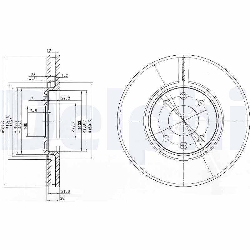 Delphi Bremsscheibe [Hersteller-Nr. BG3675] für Citroën