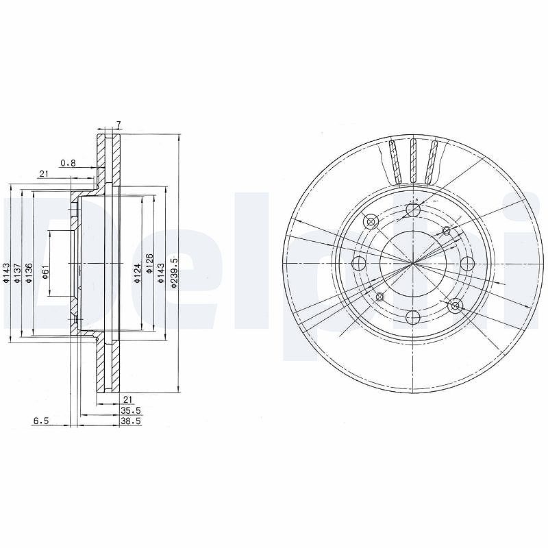 Delphi Bremsscheibe [Hersteller-Nr. BG2673] für Honda