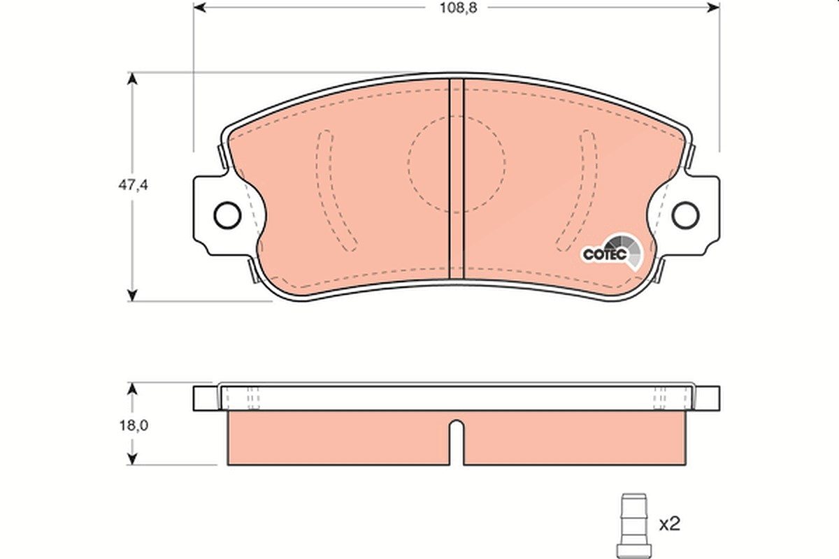 Trw Bremsbelagsatz, Scheibenbremse [Hersteller-Nr. GDB1297] für Seat, Daihatsu, Autobianchi, Fiat, Lancia