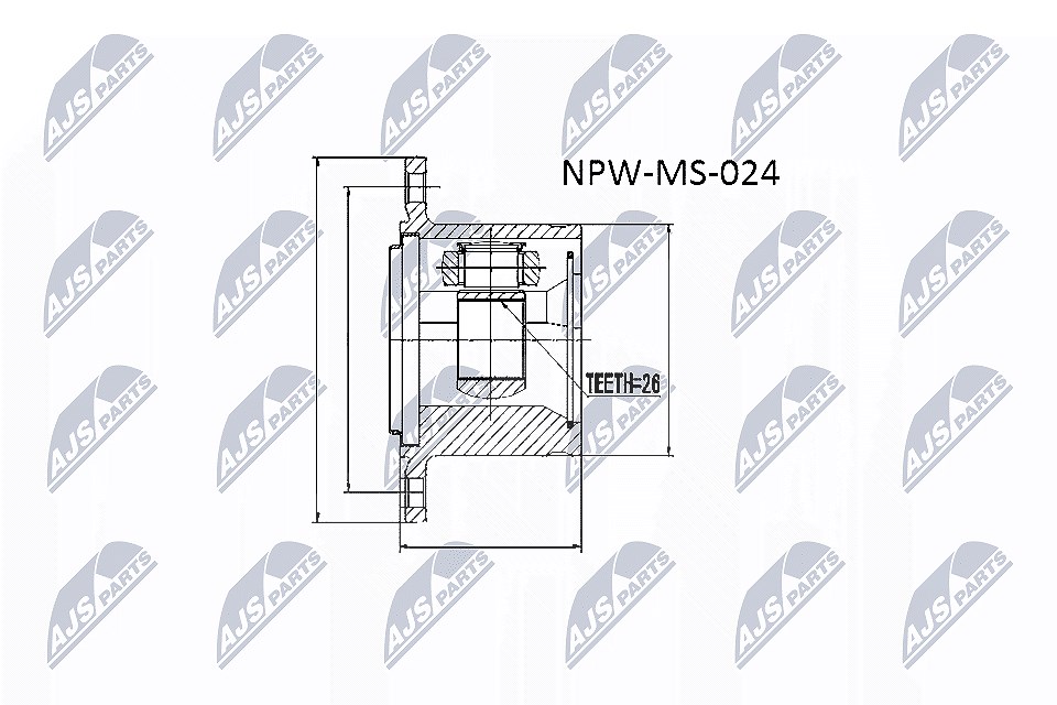 Nty Gelenksatz, Antriebswelle [Hersteller-Nr. NPW-MS-024] für Mitsubishi
